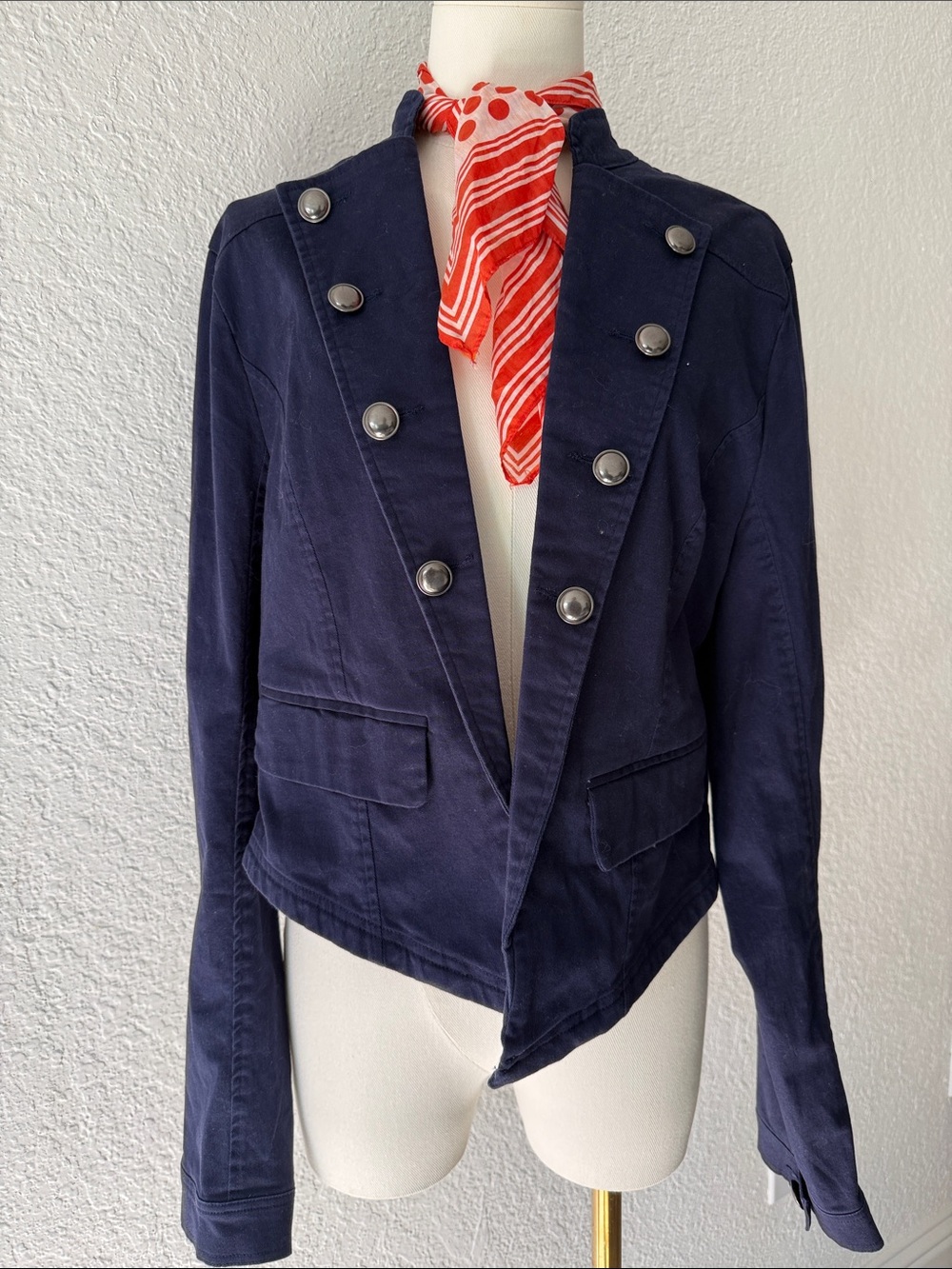 torrid Navy Military-Style Double-Breasted Blazer